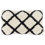 Coussin déco chevron tufté 30x50cm beige et noir