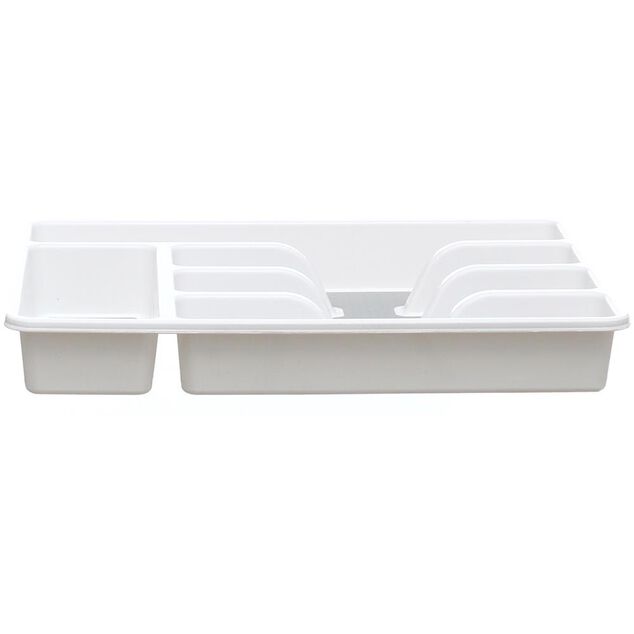 Range couvert blanc fond silicone gris 5 compartiments