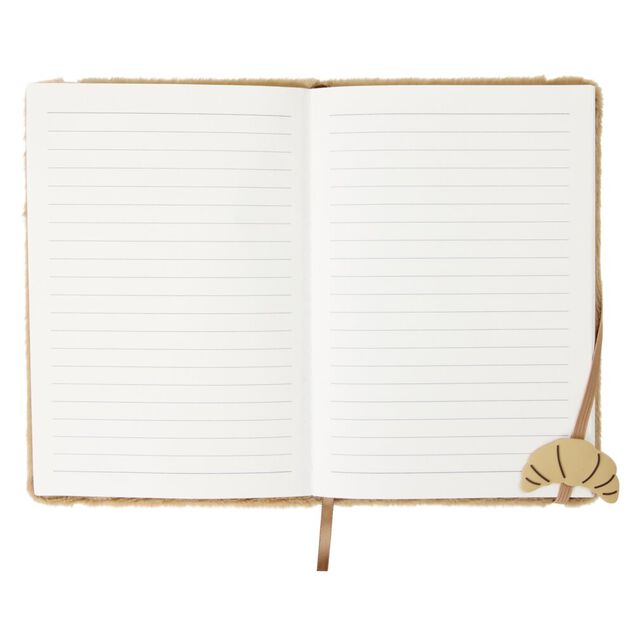 Carnet de note A5 toucher doux &eacute;lastique lat&eacute;ral fantaisie croissant 14,8x21cm