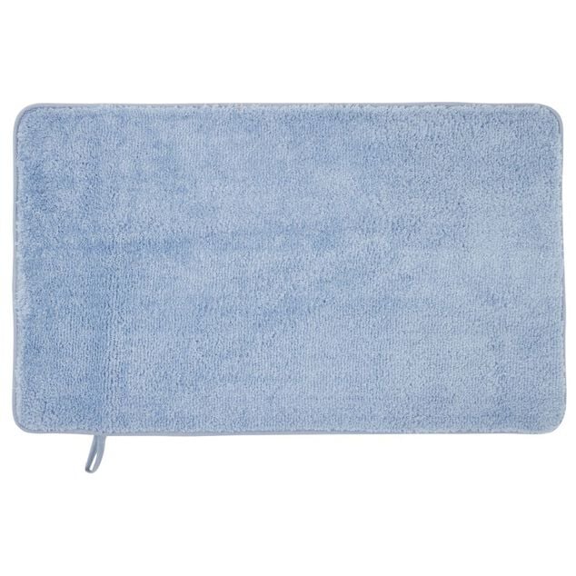 Tapis de bain m&eacute;moire de forme bleu 75x45cm