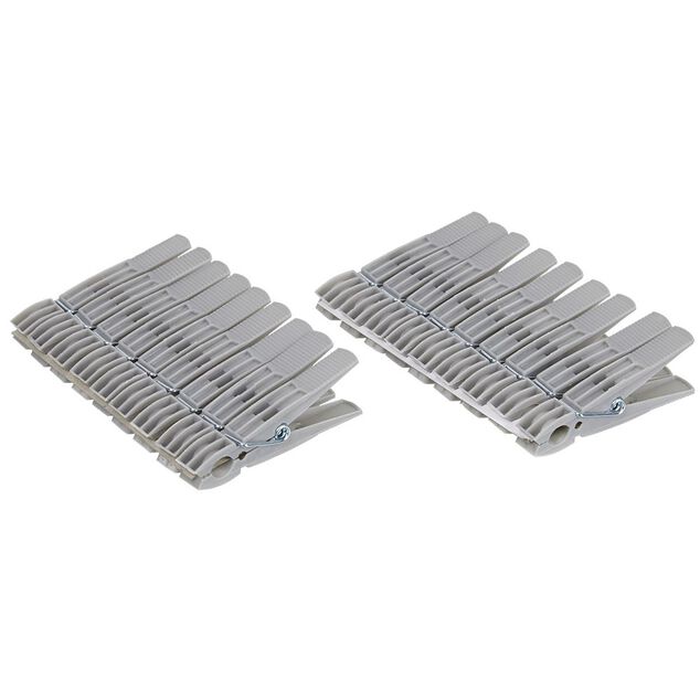 Pince à linge plastique gris x18