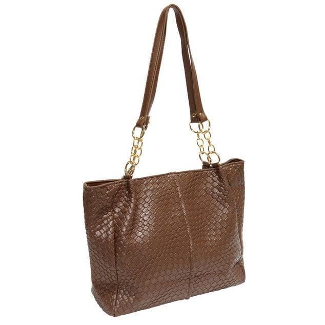 Sac &agrave; main simili effet croco 31x13xH27cm - 2 mod&egrave;les marron ou noir