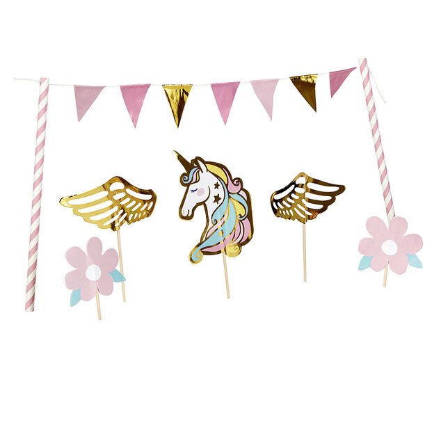 Décoration gâteau forme Licorne