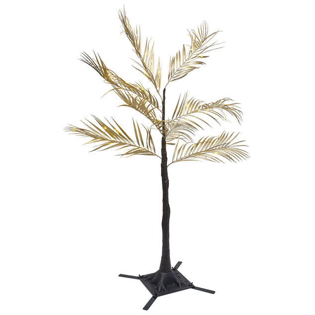 Palmier lumineux 96 MicroLED blanc chaud H100 cm