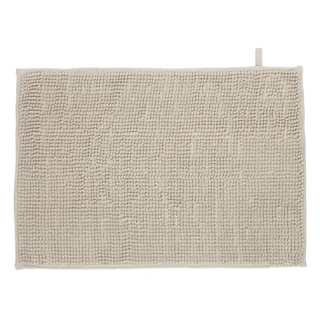 Tapis de salle de bain chenille taupe 65x45 cm