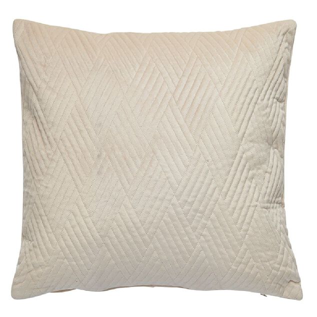 Housse de coussin imitation velours 40x40cm beige motif pinsonic