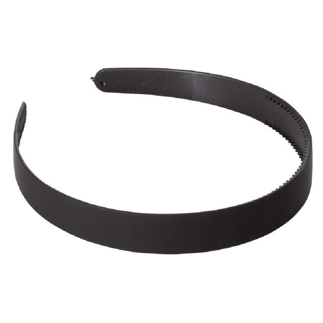 Serre t&ecirc;te plastique fin noir mat