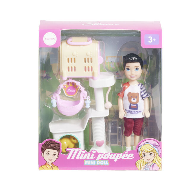 Mini poup&eacute;e avec accessoires - 3 mod&egrave;les