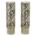 Embout tringle à rideau Ø20mm cylindrique aluminium laiton brossé x2