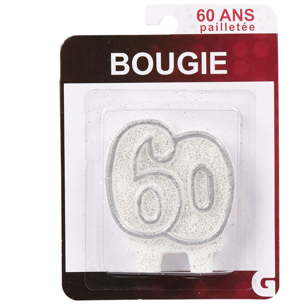 Bougie anniversaire chiffre 60