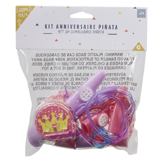 Kit anniversaire pour piñata fille 24 pièces