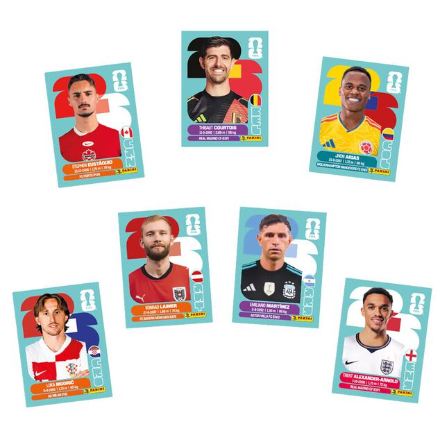 Autocollants Panini Fifa Coupe du Monde 2026 - 8 pochettes de 7 stickers