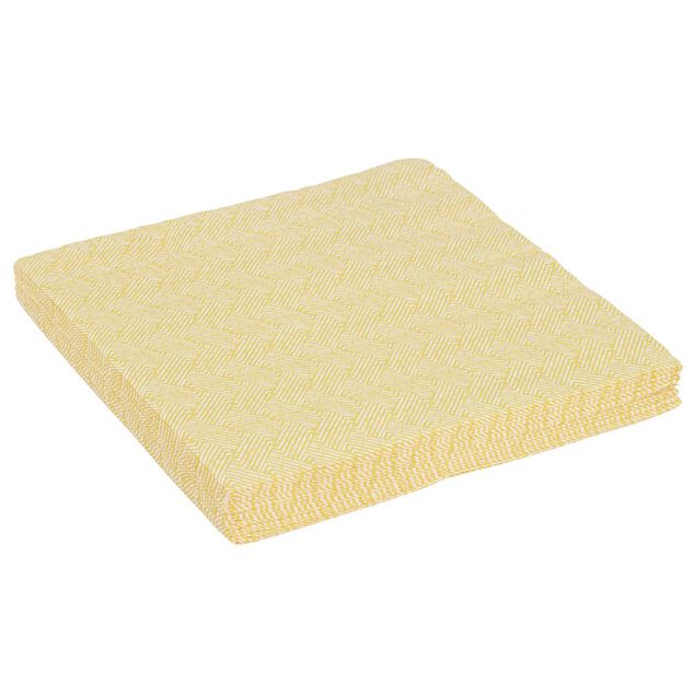 Serviette papier motif g&eacute;om&eacute;trique blanc et jaune 40x40cm 3 plis x20