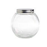 Bocal en verre transparent couvercle métal 2000ml - 17,5x12,5xH.17cm