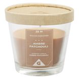Bougie parfum&eacute;e dans verre senteur ambre patchouli &Oslash;9xH8,3cm 25H