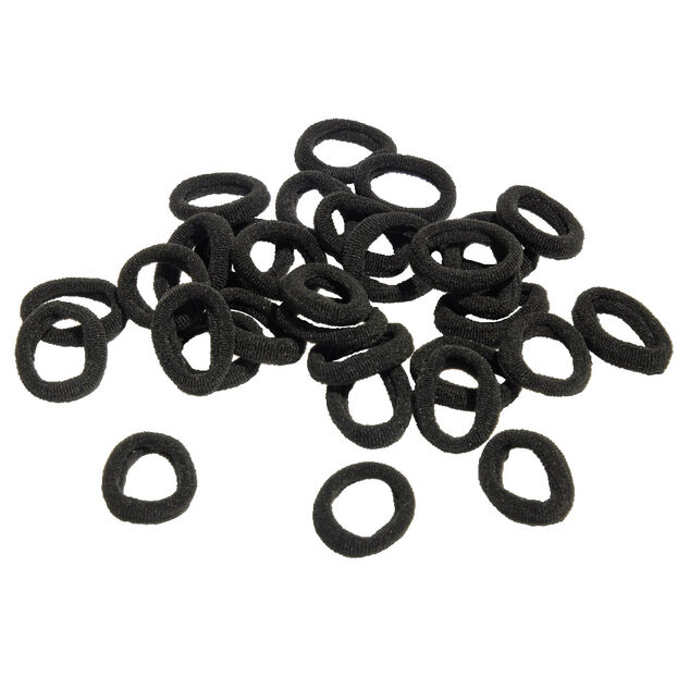 Lot de 100 élastiques à cheveux noirs ou multicolores