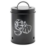 Bo&icirc;te de conservation pour ail en m&eacute;tal noir