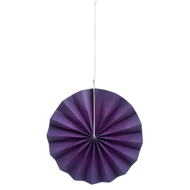 Suspension rosace papier violet x3