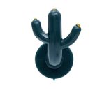 Crochet adh&eacute;sif cactus x2 bleu canard