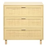 Commode Kanna 3 tiroirs cannage rotin L.80 x P.40 x H.80 cm