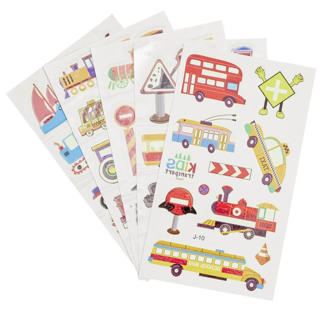 Tatouage enfant éphémère phosphorescent 3 feuillets (2 modèles)