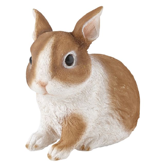 Statue lapin en r&eacute;sine marron naturel