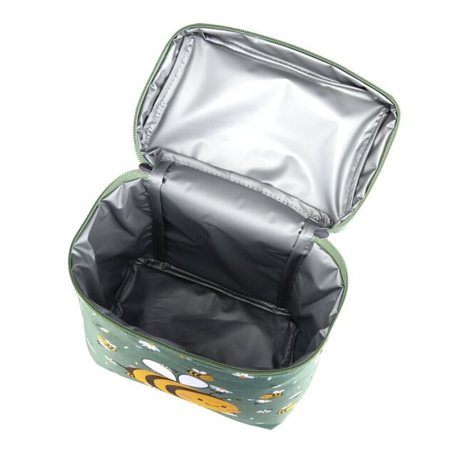 Sac isotherme enfant 5L polyester vert motif abeille 23x12xH19cm