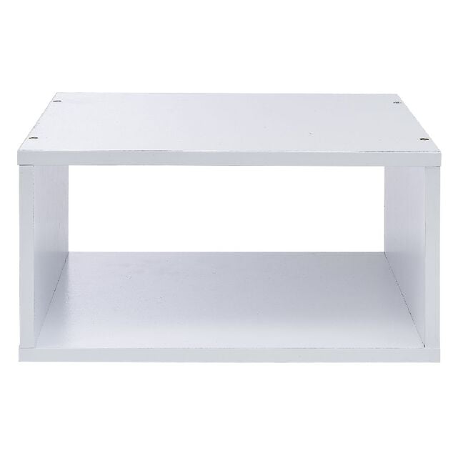 Structure Box Cube demi cube 35x30x17cm métal blanc