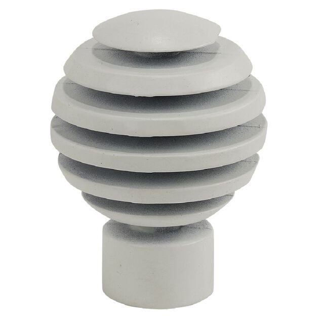 Embout tringle &agrave; rideau &Oslash;20mm m&eacute;tal forme cercle blanc mat x2