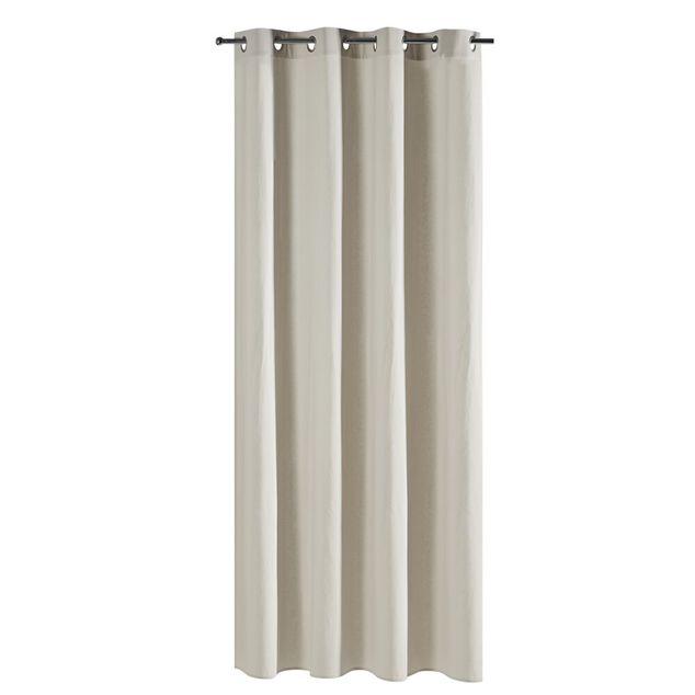 Rideau &agrave; oeillets coton lav&eacute; beige 140x240cm
