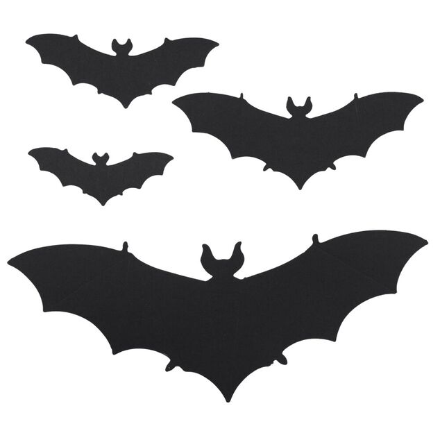 D&eacute;coration murale Halloween x30 chauve-souris papier noir