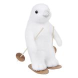 Pingouin de No&euml;l en ski blanc