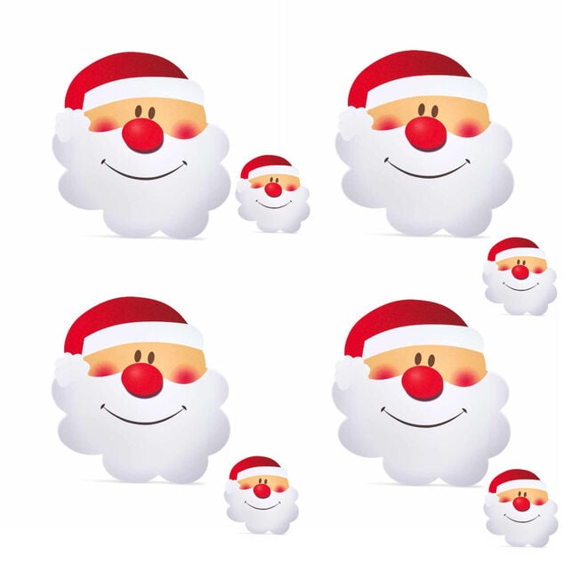 Set de table et dessous de verre forme t&ecirc;te de P&egrave;re No&euml;l