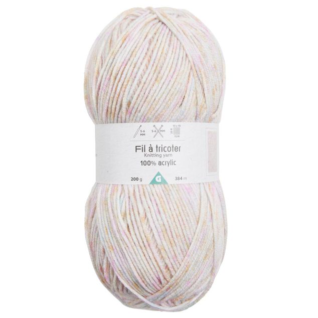 Pelote de fil &agrave; tricoter acrylique rose bonbon 200Gr