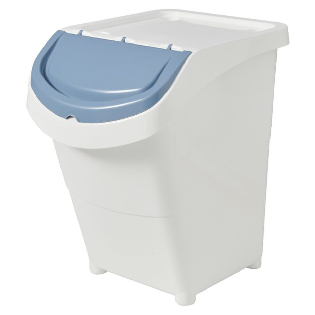 Bo&icirc;te de rangement blanche avec couvercle 40L