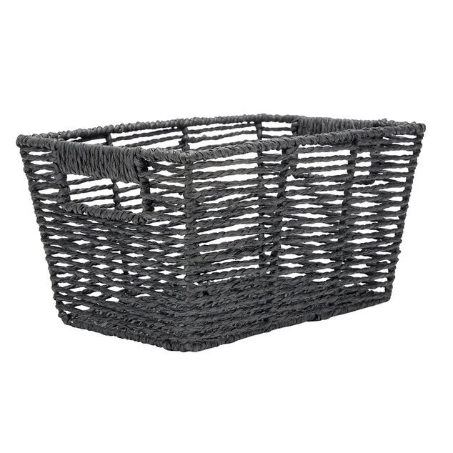 Pani&egrave;re en papier tress&eacute; et acier 30x20xH15cm (3 mod&egrave;les)