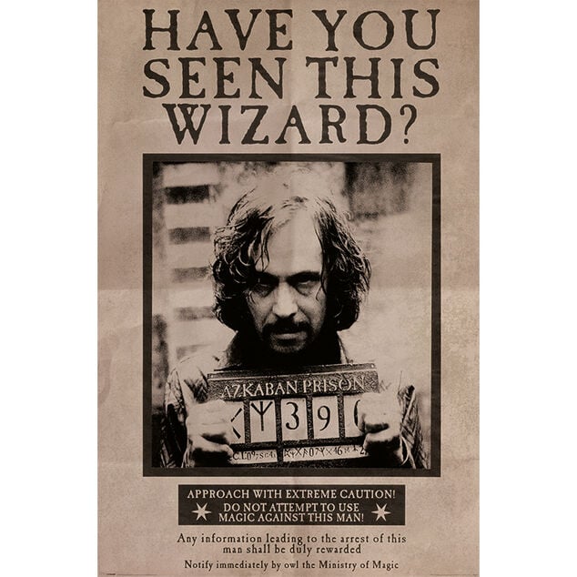 Poster Harry Potter - Wanted Sirius Black