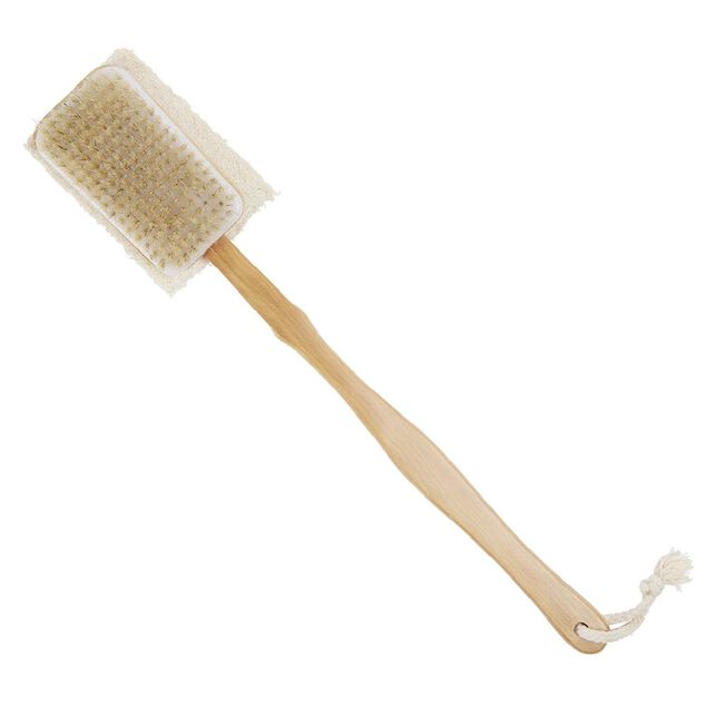 Brosse pour le corps double face brosse et &eacute;ponge grattante