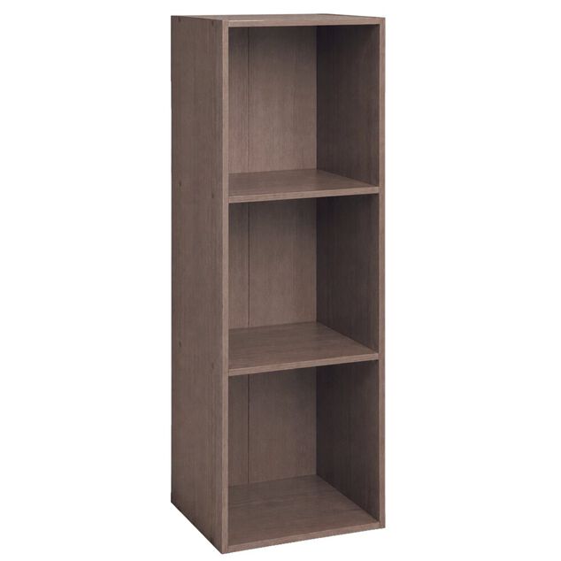 Tour de rangement Box Cube 3 cases en bois marron 35x30xH103cm