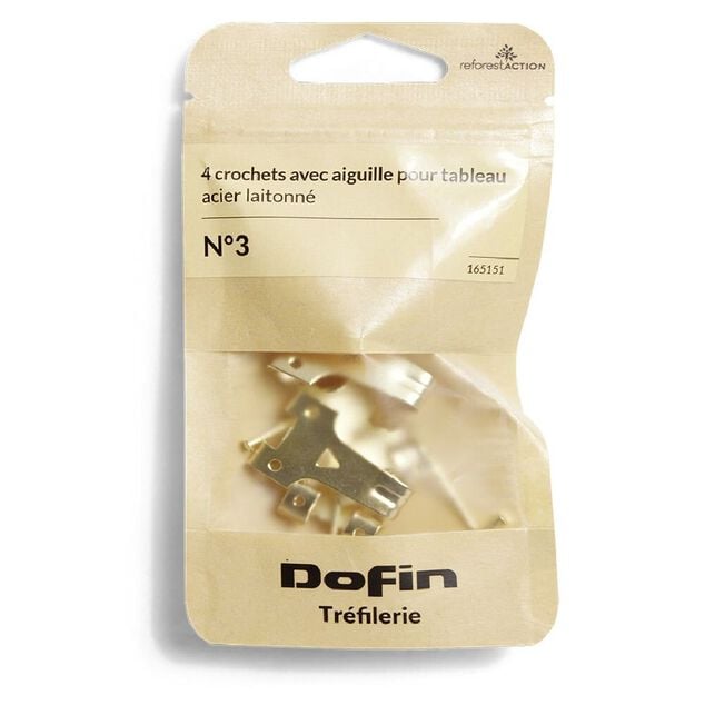 4 crochets &agrave; tableau avec aiguille acier laitonn&eacute; - N&deg;3