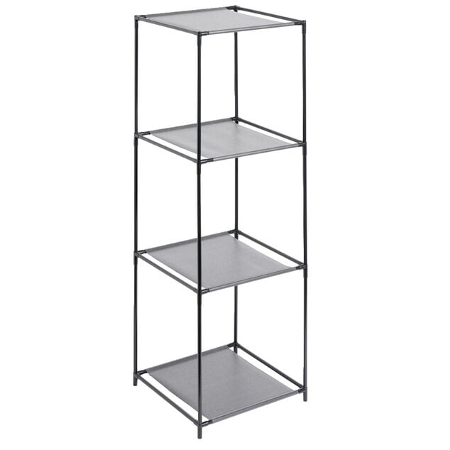 &Eacute;tag&egrave;re 4 niveaux 3 compartiments m&eacute;tal noir 35x35xH102cm