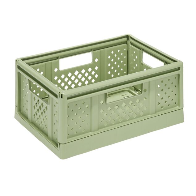Casier pliant 14L plastique vert 38,5x16,5xH27,5cm