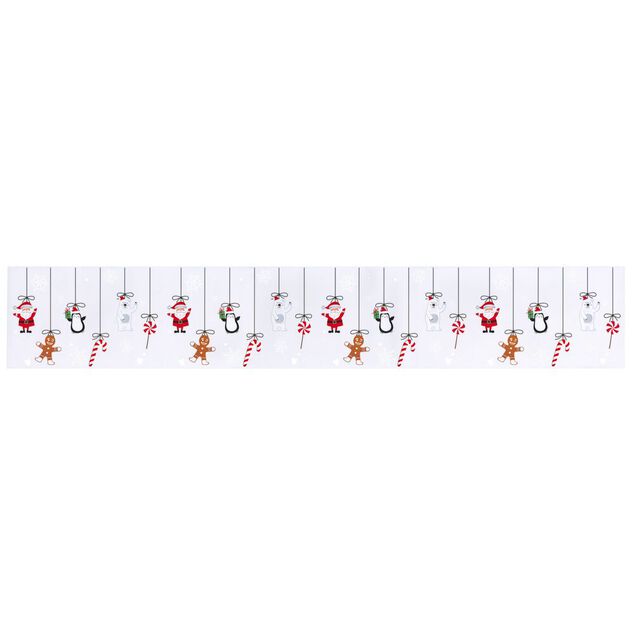 D&eacute;coration fen&ecirc;tre No&euml;l &eacute;lectrostatique frise de personnages 120x20cm