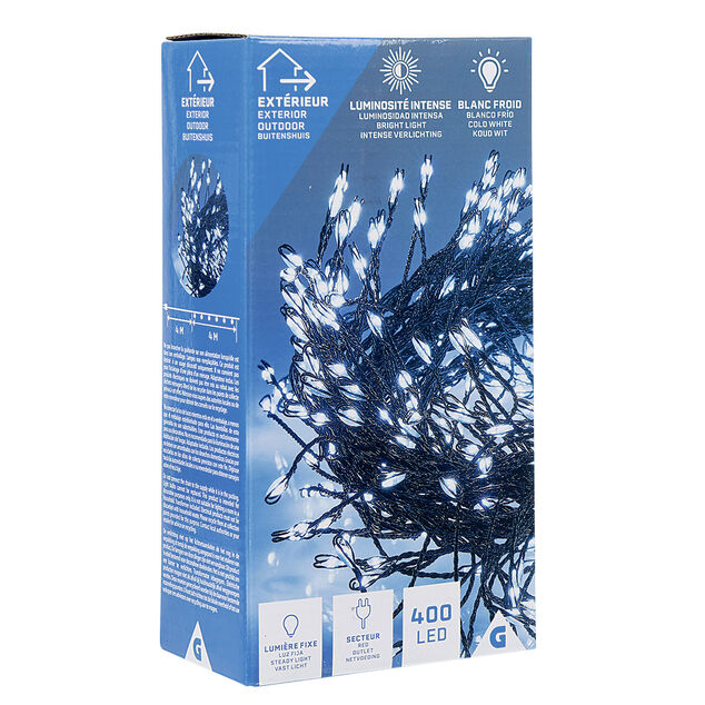 Guirlande lumineuse de No&euml;l blanc froid tiges 400 led