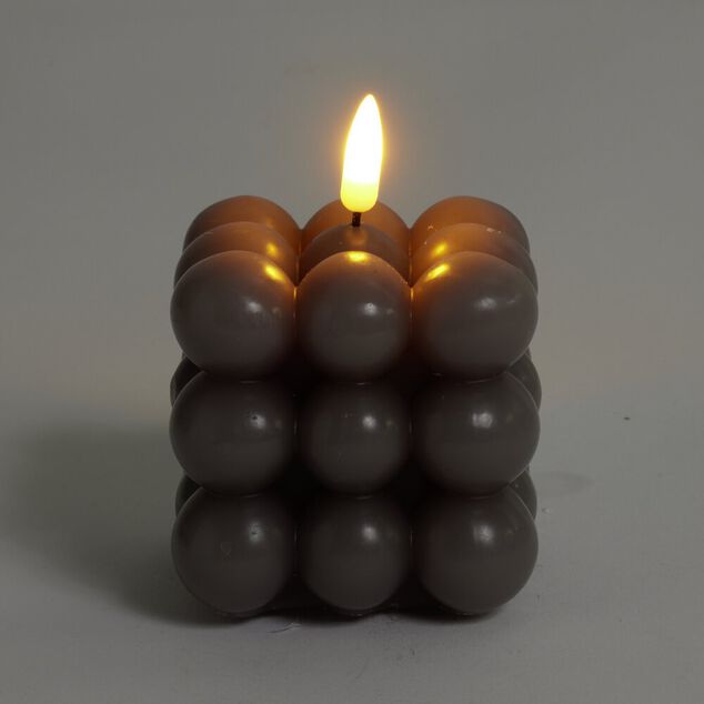 Bougie LED boules grises 7,5x7,5x7,5cm