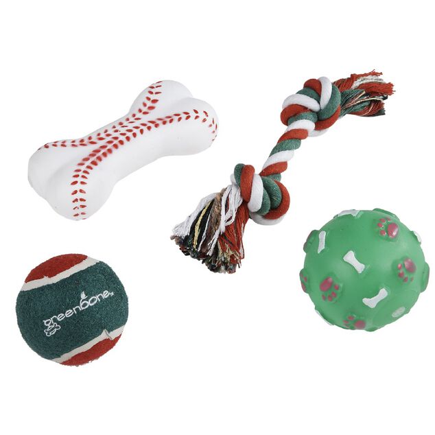 Botte de No&euml;l 4 jouets chien