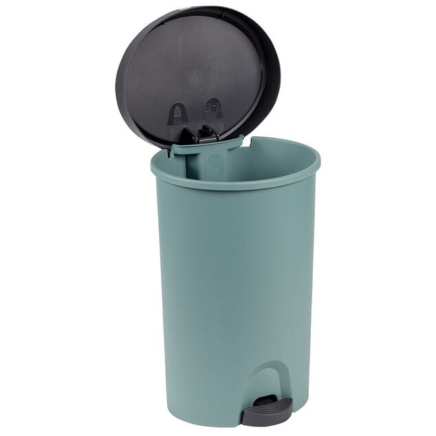 Poubelle &agrave; p&eacute;dale vert et gris 27 L