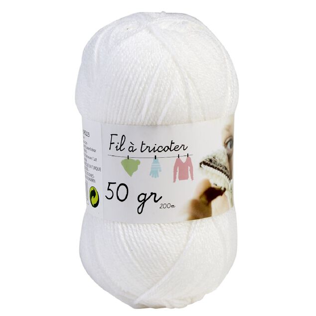 Pelote fil &agrave; tricoter acrylique 50g