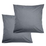 Taie d'oreiller 50x70cm coton uni x2 (6 modèles)
