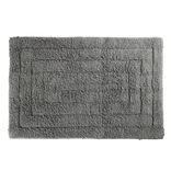 Tapis salle de bain rectangulaire coton gris 45x70cm